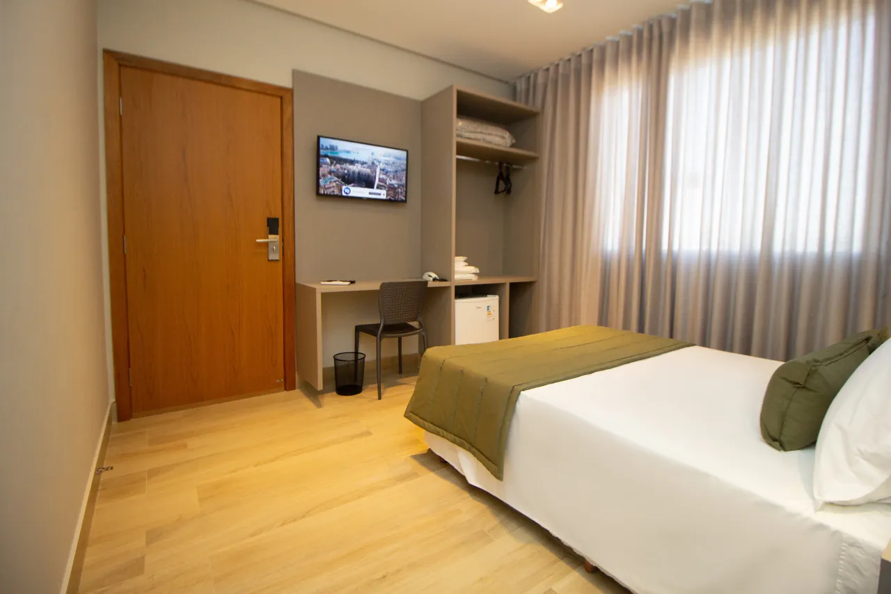 Entrance to the Accessible Suite, with a wide door and clear circulation