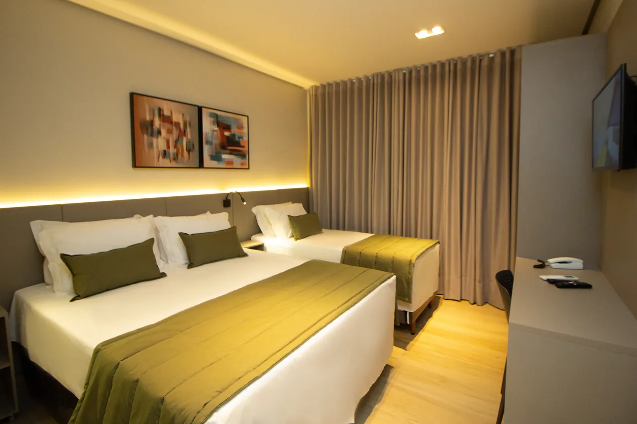 Bed layout in the Family Suite at Bellville Pousada